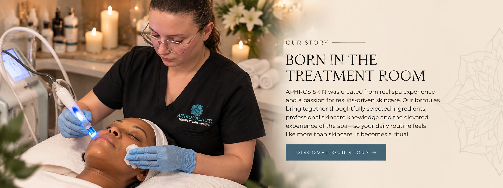 Melody performing a facial at Aphros Beauty